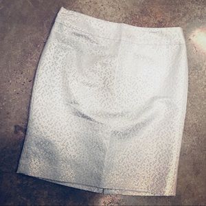 Loft Silver Pencil Skirt